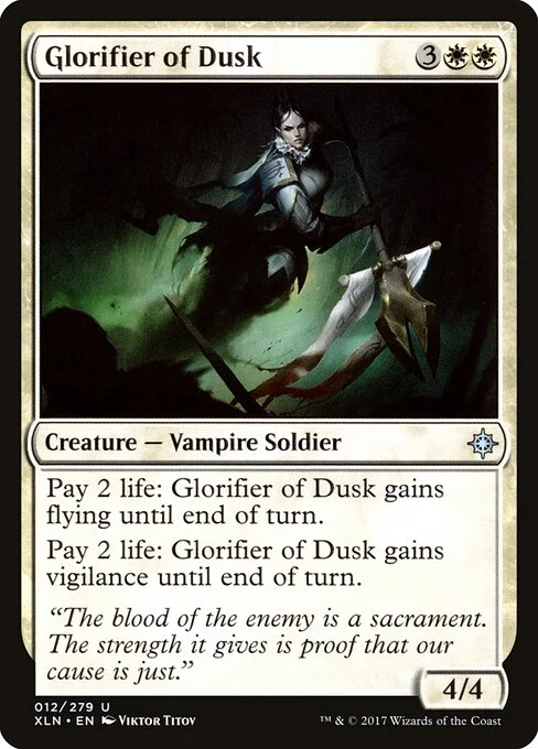 Glorifier of Dusk, carta Magic di tipo Creature — Vampire Soldier illustrata da Viktor Titov