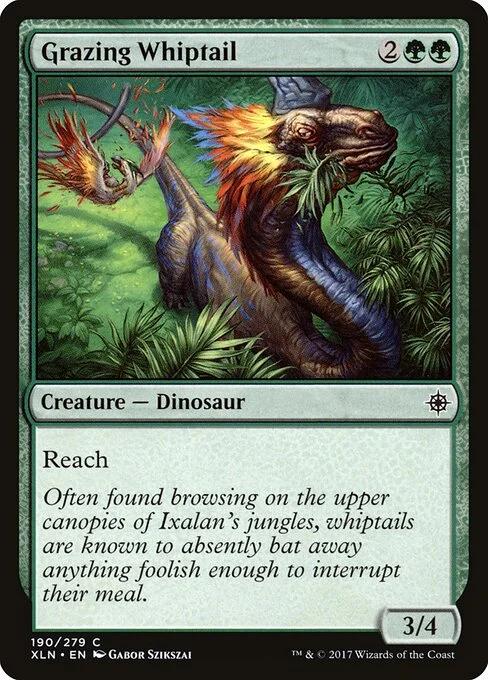 Grazing Whiptail, carta Magic di tipo Creature — Dinosaur illustrata da Gabor Szikszai