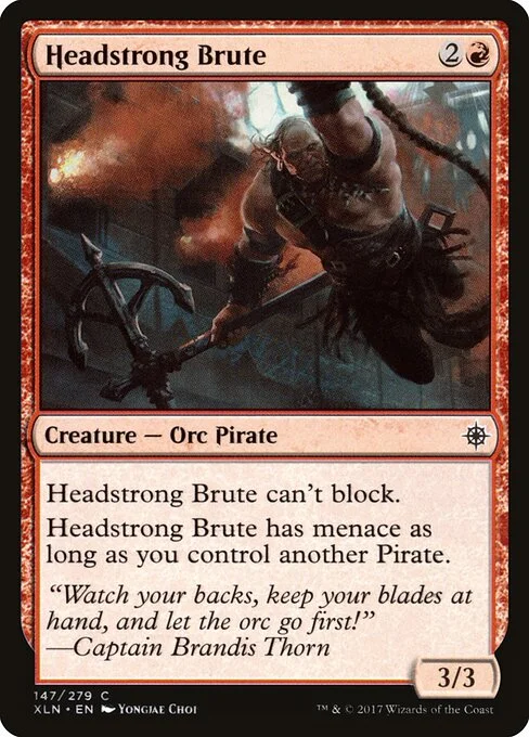 Headstrong Brute, carta Magic di tipo Creature — Orc Pirate illustrata da Yongjae Choi