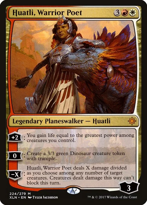 Huatli, Warrior Poet, carta Magic di tipo Legendary Planeswalker — Huatli illustrata da Tyler Jacobson