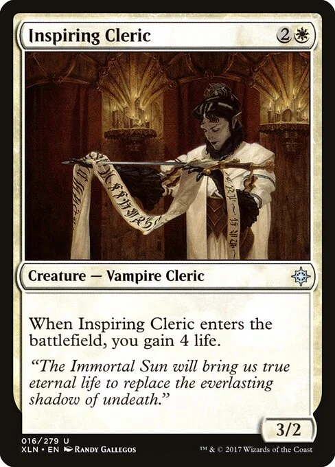 Inspiring Cleric, carta Magic di tipo Creature — Vampire Cleric illustrata da Randy Gallegos