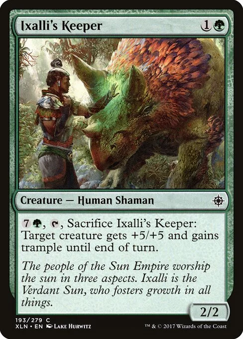 Ixalli's Keeper, carta Magic di tipo Creature — Human Shaman illustrata da Lake Hurwitz