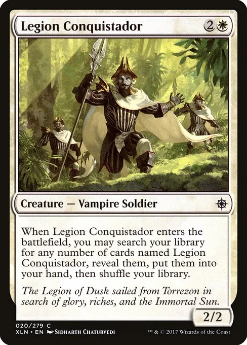 Legion Conquistador, carta Magic di tipo Creature — Vampire Soldier illustrata da Sidharth Chaturvedi