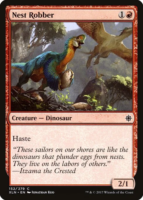 Nest Robber, carta Magic di tipo Creature — Dinosaur illustrata da Jonathan Kuo