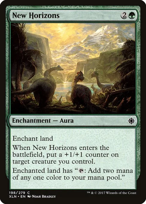 New Horizons, carta Magic di tipo Enchantment — Aura illustrata da Noah Bradley