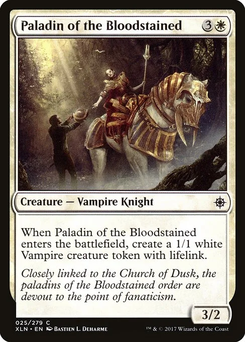 Paladin of the Bloodstained, carta Magic di tipo Creature — Vampire Knight illustrata da Bastien L. Deharme