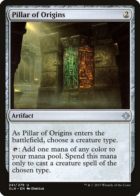 Pillar of Origins, carta Magic di tipo Artifact illustrata da Dimitar Marinski
