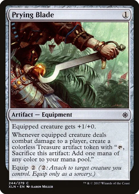 Prying Blade, carta Magic di tipo Artifact — Equipment illustrata da Aaron Miller