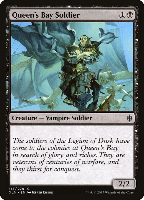 Queen's Bay Soldier, carta Magic di tipo Creature — Vampire Soldier illustrata da Jesper Ejsing