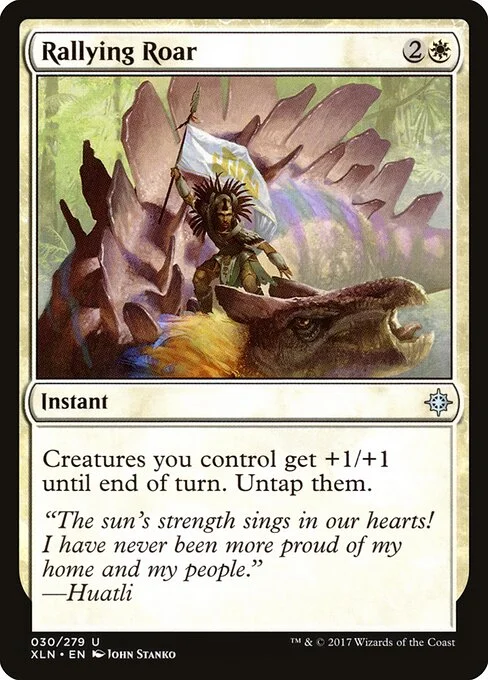 Rallying Roar, carta Magic di tipo Instant illustrata da John Stanko