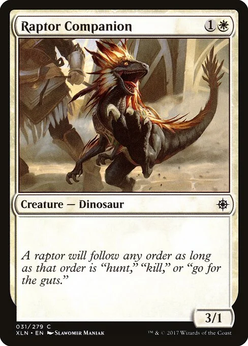 Raptor Companion, carta Magic di tipo Creature — Dinosaur illustrata da Slawomir Maniak