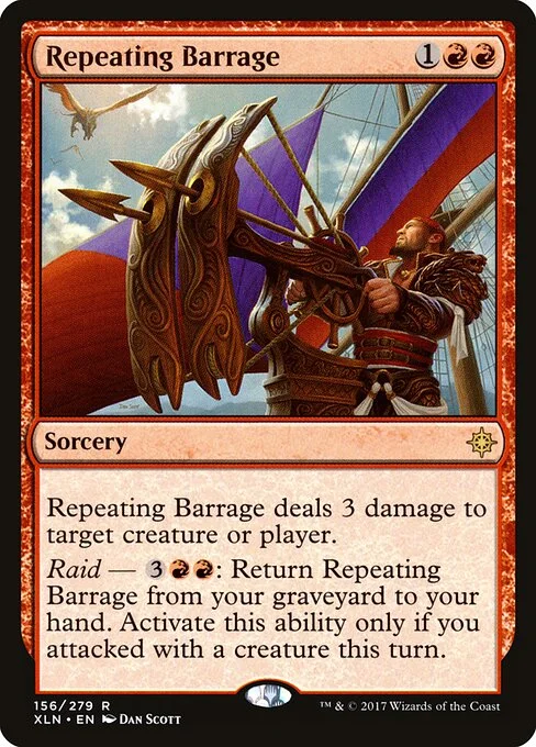 Repeating Barrage, carta Magic di tipo Sorcery illustrata da Dan Murayama Scott