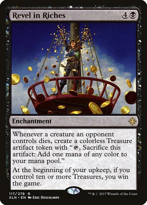 Revel in Riches, carta Magic di tipo Enchantment illustrata da Eric Deschamps