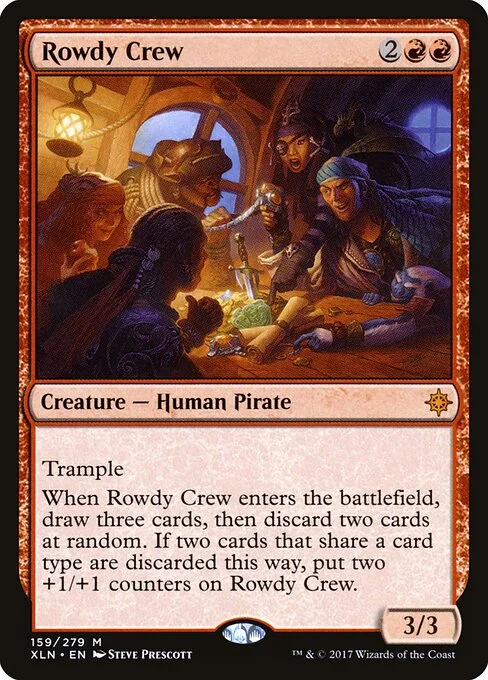 Rowdy Crew, carta Magic di tipo Creature — Human Pirate illustrata da Steve Prescott