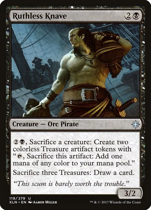 Ruthless Knave, carta Magic di tipo Creature — Orc Pirate illustrata da Aaron Miller