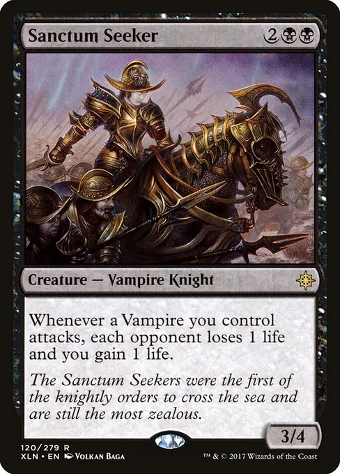 Sanctum Seeker, carta Magic di tipo Creature — Vampire Knight illustrata da Volkan Baǵa