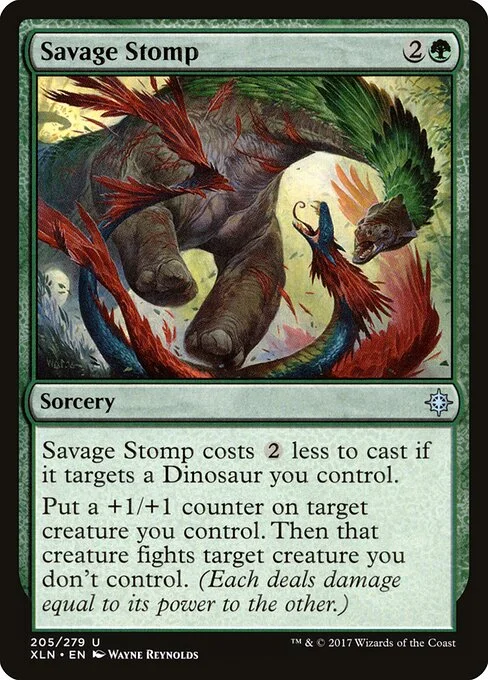 Savage Stomp, carta Magic di tipo Sorcery illustrata da Wayne Reynolds