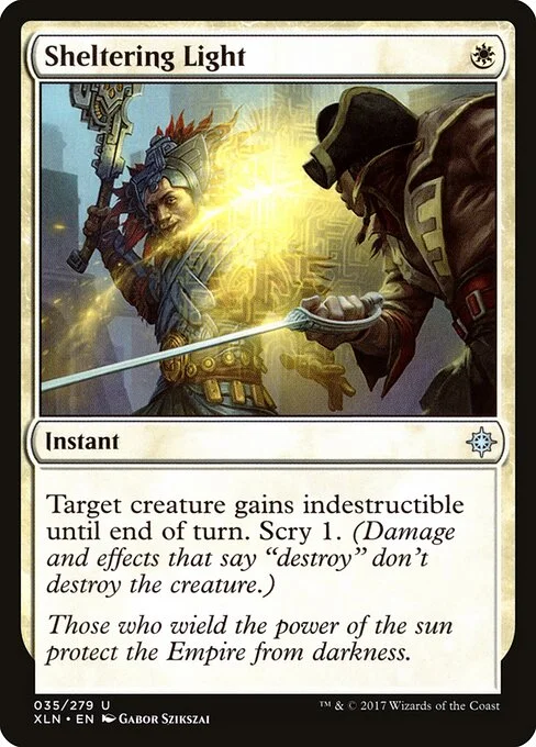 Sheltering Light, carta Magic di tipo Instant illustrata da Gabor Szikszai