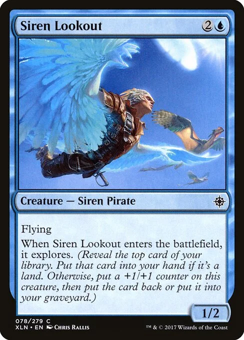 Siren Lookout, carta Magic di tipo Creature — Siren Pirate illustrata da Chris Rallis