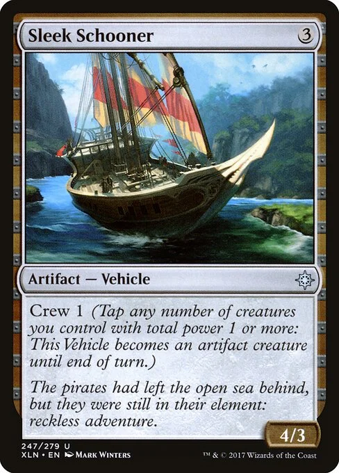 Sleek Schooner, carta Magic di tipo Artifact — Vehicle illustrata da Mark Winters
