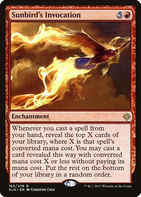 Sunbird's Invocation, carta Magic di tipo Enchantment illustrata da Christine Choi