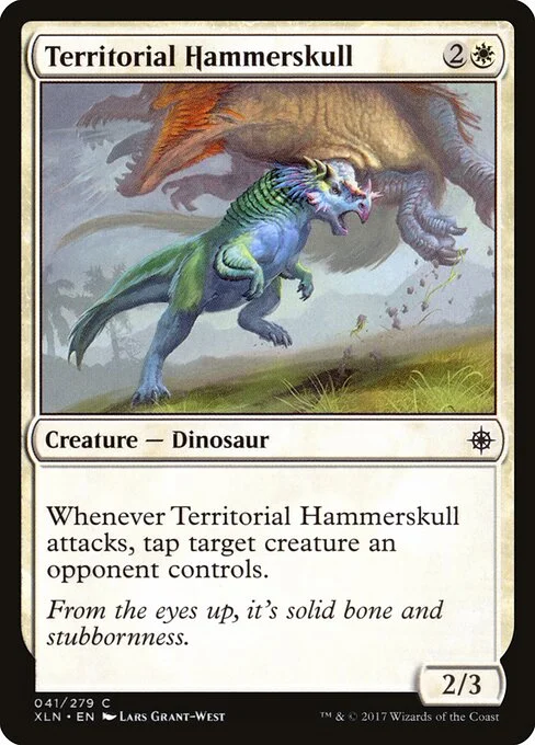 Territorial Hammerskull, carta Magic di tipo Creature — Dinosaur illustrata da Lars Grant-West