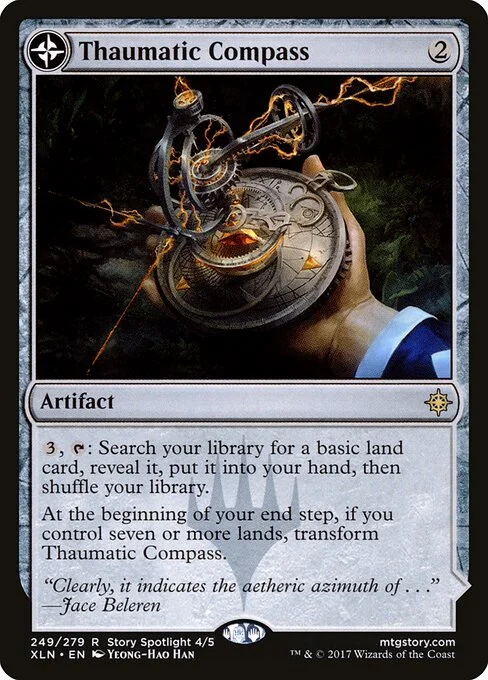 Thaumatic Compass // Spires of Orazca, carta Magic di tipo Artifact // Land illustrata da Yeong-Hao Han