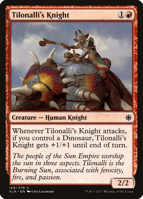 Tilonalli's Knight, carta Magic di tipo Creature — Human Knight illustrata da Lius Lasahido