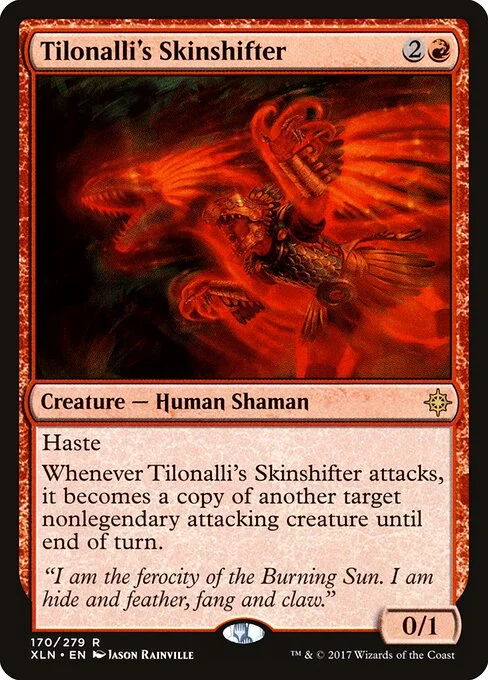 Tilonalli's Skinshifter, carta Magic di tipo Creature — Human Shaman illustrata da Jason Rainville