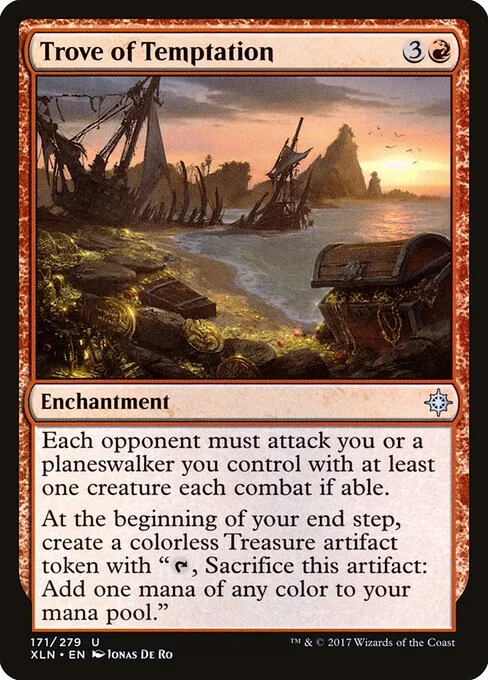 Trove of Temptation, carta Magic di tipo Enchantment illustrata da Jonas De Ro