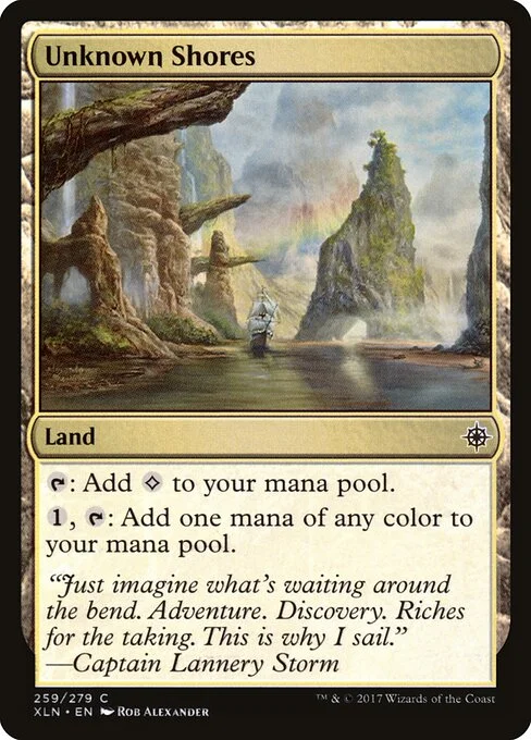 Unknown Shores, carta Magic di tipo Land illustrata da Rob Alexander
