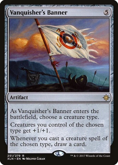 Vanquisher's Banner, carta Magic di tipo Artifact illustrata da Milivoj Ćeran