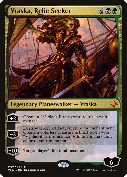 Vraska, Relic Seeker, carta Magic di tipo Legendary Planeswalker — Vraska illustrata da Chris Rahn