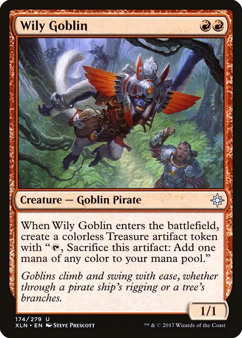 Wily Goblin, carta Magic di tipo Creature — Goblin Pirate illustrata da Steve Prescott