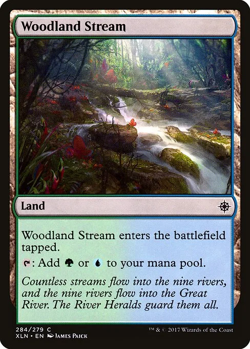 Woodland Stream, carta Magic di tipo Land illustrata da James Paick