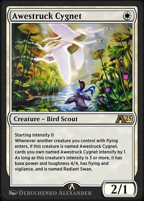 Awestruck Cygnet, carta Magic di tipo Creature — Bird Scout illustrata da Deruchenko Alexander