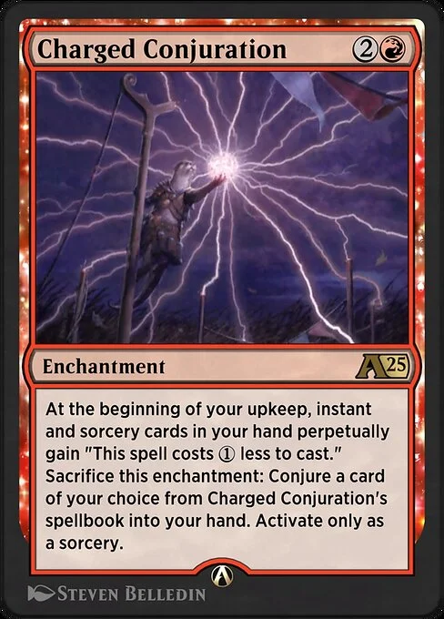 Charged Conjuration, carta Magic di tipo Enchantment illustrata da Steven Belledin
