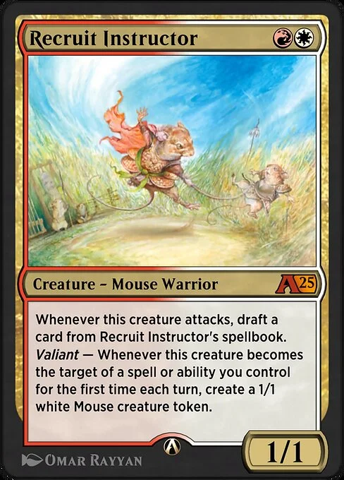 Recruit Instructor, carta Magic di tipo Creature — Mouse Warrior illustrata da Omar Rayyan