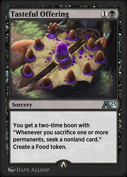 Tasteful Offering, carta Magic di tipo Sorcery illustrata da Dave Allsop