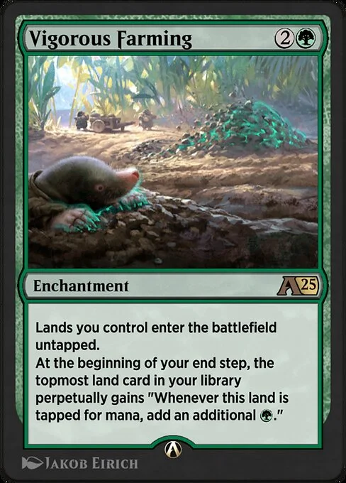 Vigorous Farming, carta Magic di tipo Enchantment illustrata da Jakob Eirich