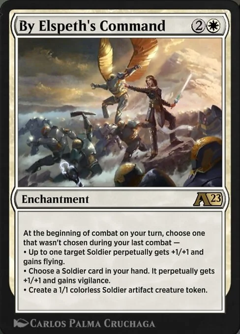 By Elspeth's Command, carta Magic di tipo Enchantment illustrata da Carlos Palma Cruchaga
