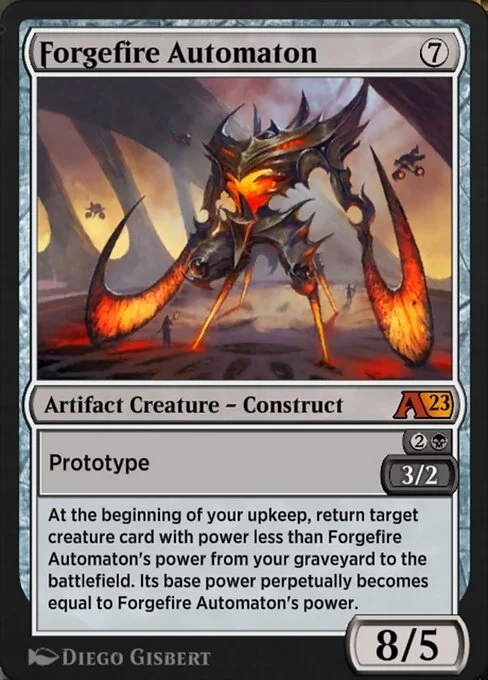 Forgefire Automaton, carta Magic di tipo Artifact Creature — Construct illustrata da Diego Gisbert