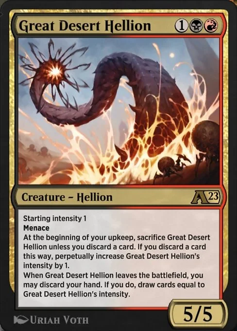 Great Desert Hellion, carta Magic di tipo Creature — Hellion illustrata da Uriah Voth