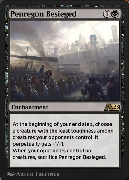 Penregon Besieged, carta Magic di tipo Enchantment illustrata da Artur Treffner