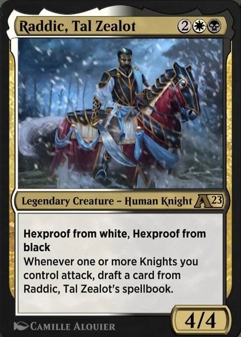 Raddic, Tal Zealot, carta Magic di tipo Legendary Creature — Human Knight illustrata da Camille Alquier