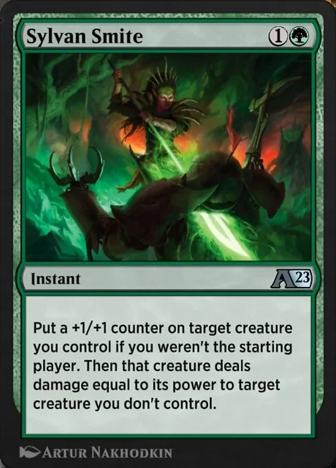Sylvan Smite, carta Magic di tipo Instant illustrata da Artur Nakhodkin