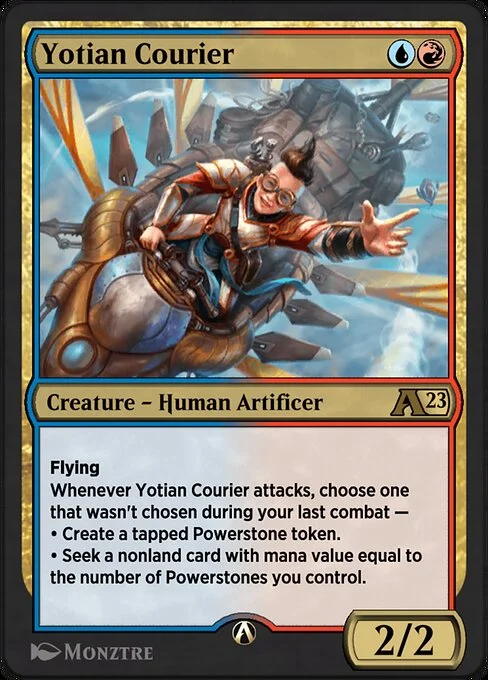 Yotian Courier, carta Magic di tipo Creature — Human Artificer illustrata da Monztre