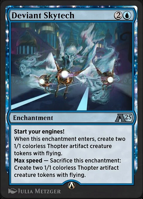 Deviant Skytech, carta Magic di tipo Enchantment illustrata da Julia Metzger