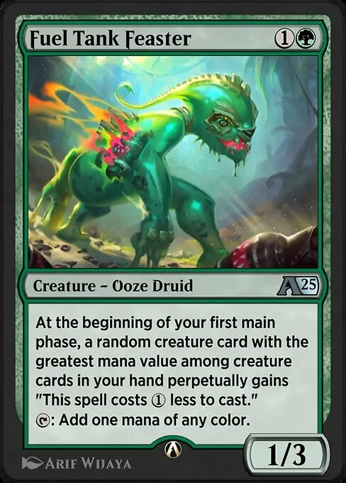 Fuel Tank Feaster, carta Magic di tipo Creature — Ooze Druid illustrata da Arif Wijaya