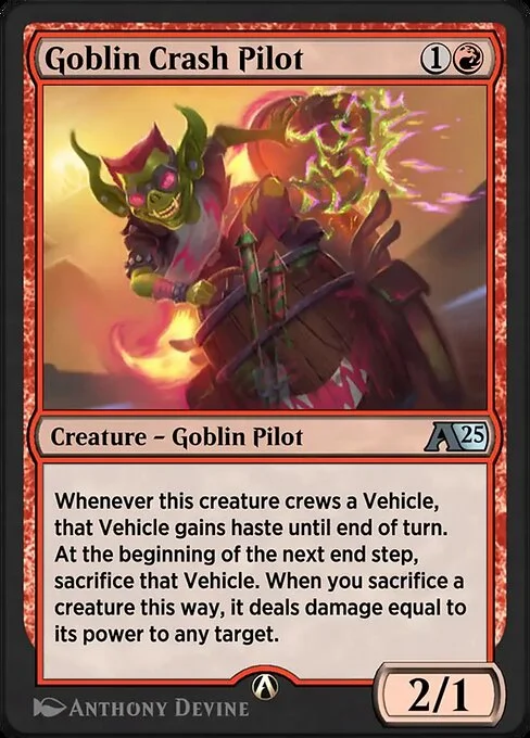 Goblin Crash Pilot, carta Magic di tipo Creature — Goblin Pilot illustrata da Anthony Devine